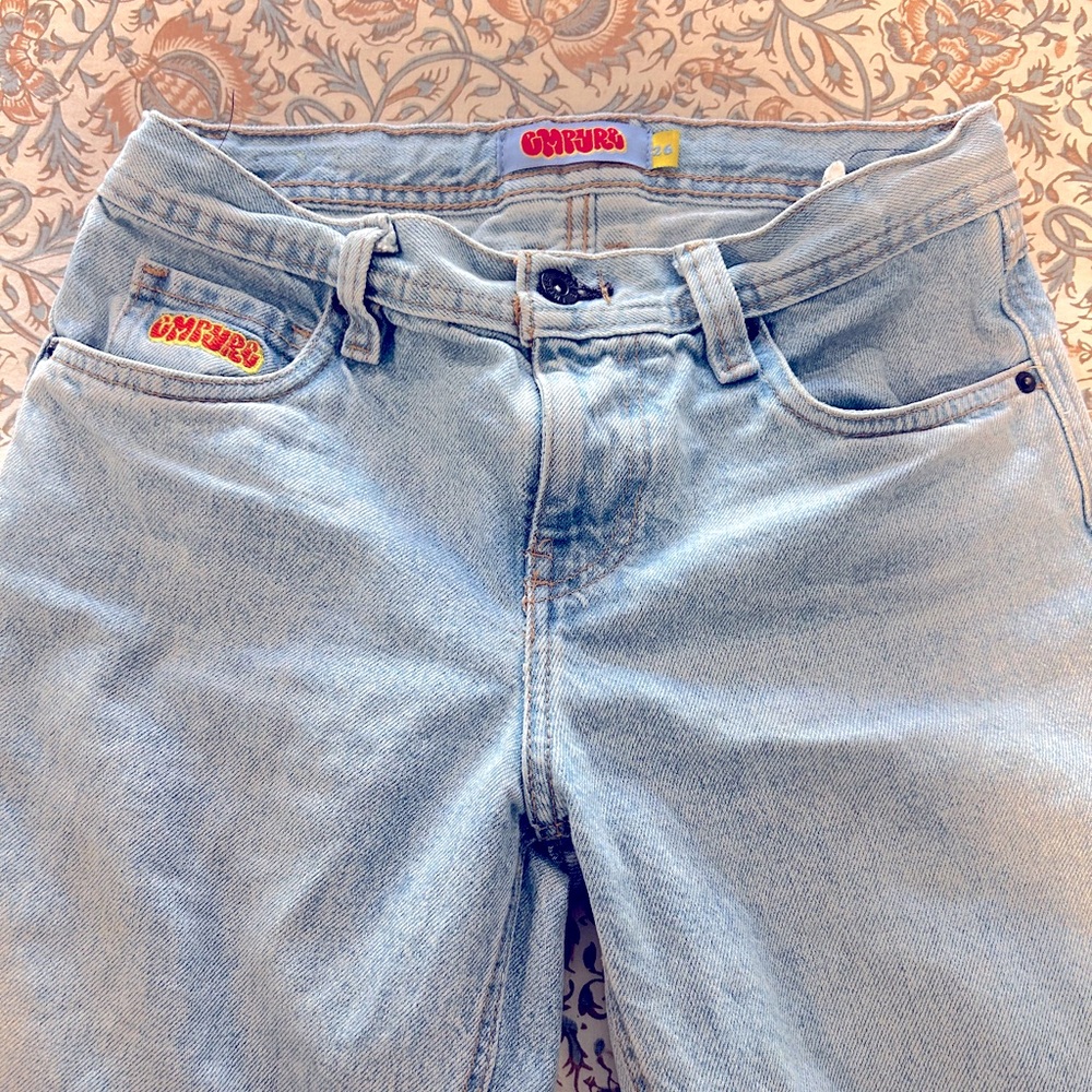 Empyre Embroidered Loose Fit Blue Denim Skate Jeans